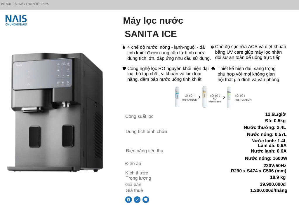 Máy lọc nước làm đá SANITA ICE