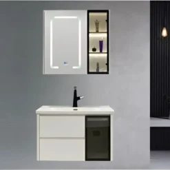 Combo tủ chậu tủ gương Fratini Venice kèm vòi và siphon 390301398050/390307378075/39040503BC/39070306