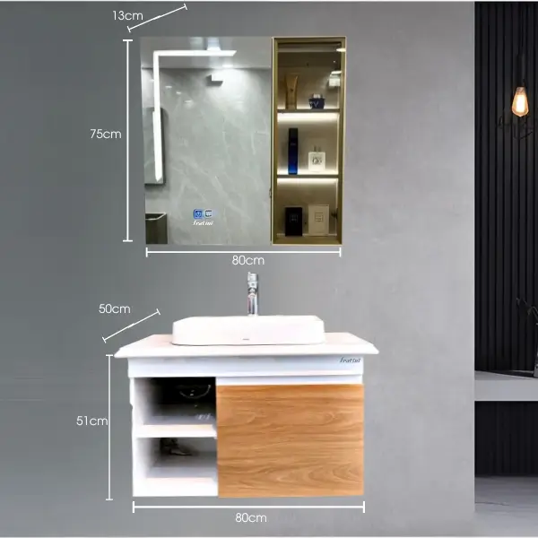 Thông số kỹ thuật chung của combo tủ chậu - tủ gương cao cấp FRATINI 390302298050/390307368075