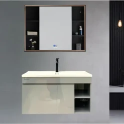 Combo tủ chậu tủ gương Fratini Venice kèm vòi và siphon 390306169050/390306059060/39040130BK/39070306