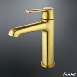 Vòi chậu rửa mặt dáng tiêu chuẩn Fratini Milano Gold model 39040104GL