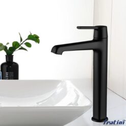 Vòi chậu rửa mặt dáng cao Fratini Milano Black model 39040329BK