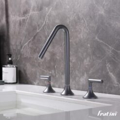 Vòi rửa mặt lắp bàn đá nóng lạnh Torino Fratini Torino Grey model 39041726GY