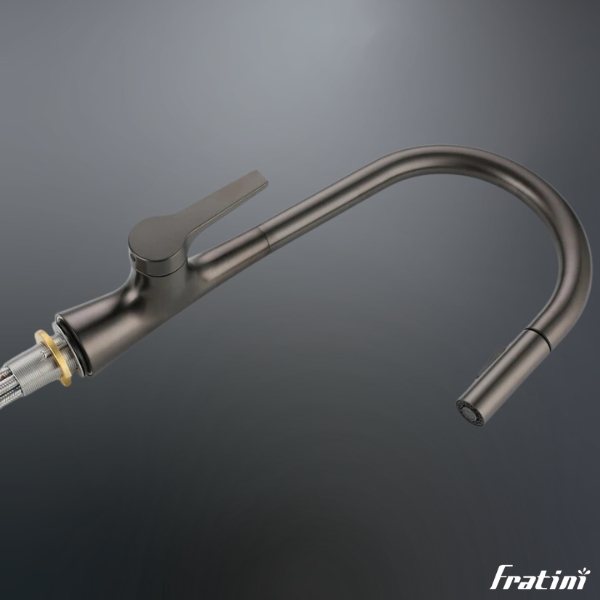 Vòi bếp dây rút Fratini Sorrento Grey model 39090901GY - Ảnh 3
