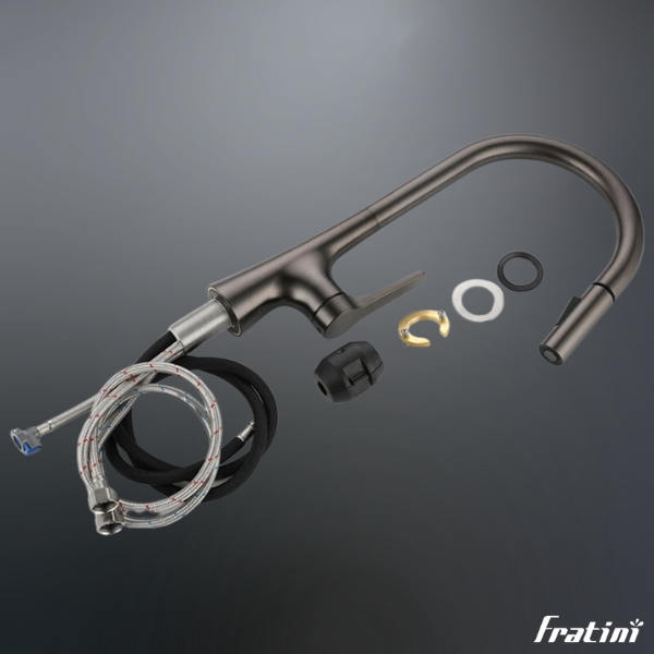 Vòi bếp dây rút Fratini Sorrento Grey model 39090901GY - Ảnh 4