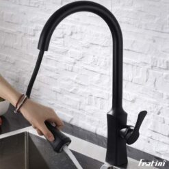 Vòi bếp dây rút Fratini Milano Black model 39090902BL