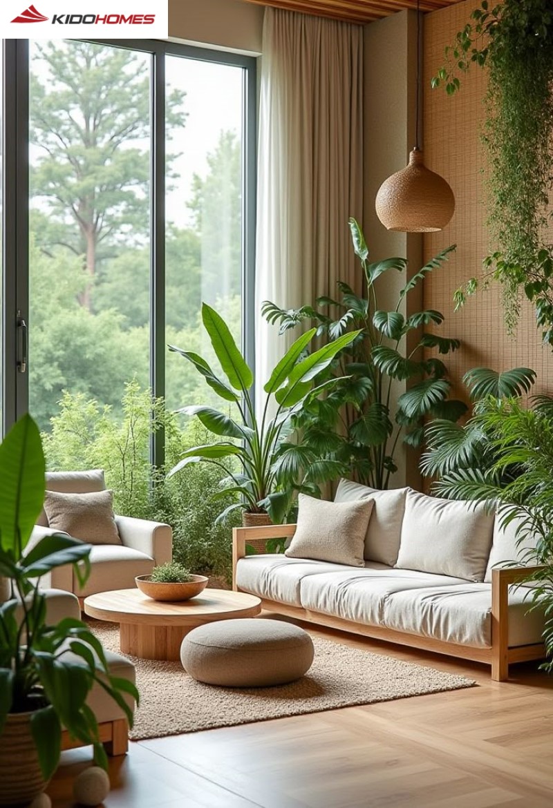 Ứng dụng Biophilic Design trong các không gian sống: Phòng khách - Trung tâm kết nối Ứng dụng Biophilic Design trong các không gian sống: Phòng khách - Trung tâm kết nối