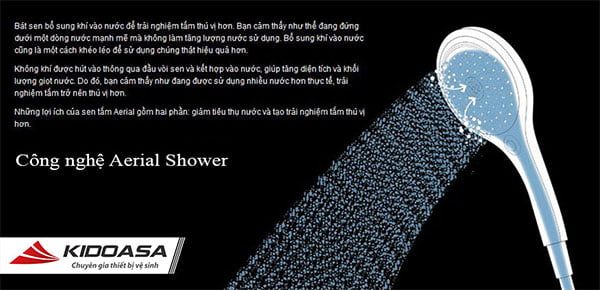 Công nghệ Aerial Shower trên sen tắm TMGG40E giúp người dùng có những giây phút thư giãn trong phòng tắm của mình