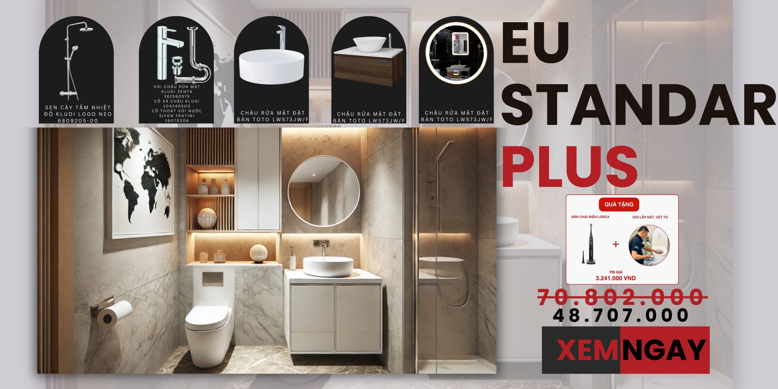 Combo thiết bị vệ sinh EU Standard Plus