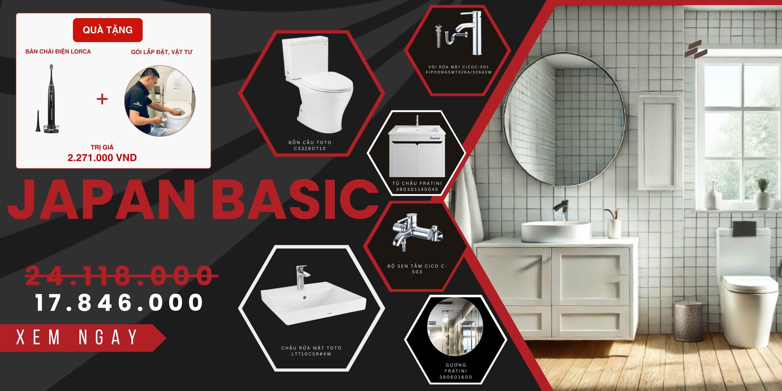 Combo thiết bị vệ sinh Japan Basic