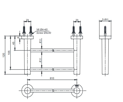 Thanh treo khăn tắm TOTO YT406W6V