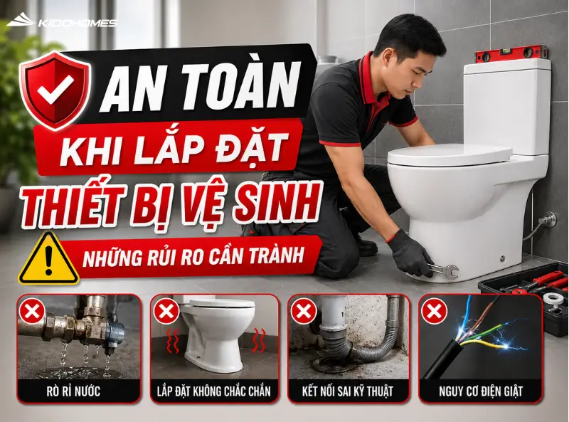 An toàn khi lắp đặt thiết bị vệ sinh: Những rủi ro cần tránh