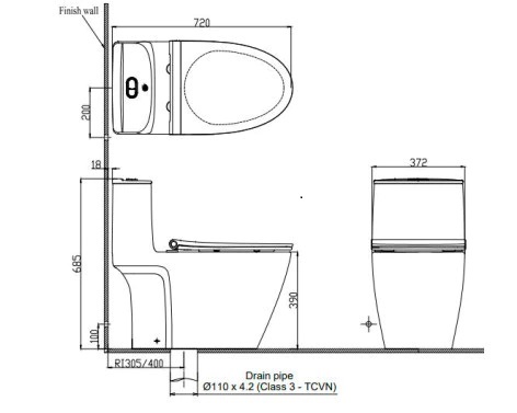 Bồn cầu 1 khối Grohe 39990000 Bau nắp đóng êm 101330SH00 - Ảnh 2