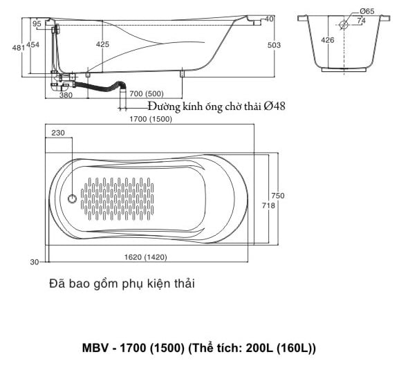 bồn tắm MBV-1700