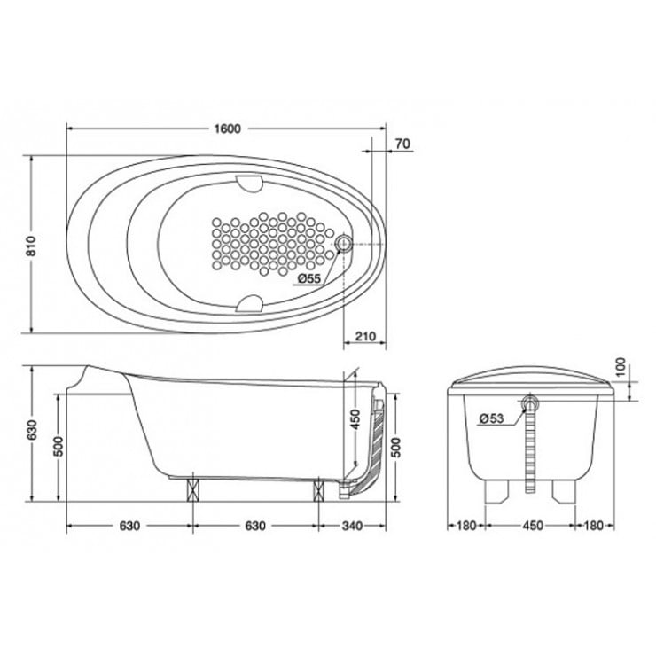Bồn Tắm Xây TOTO PPY1610HPTE#S - Ảnh 2