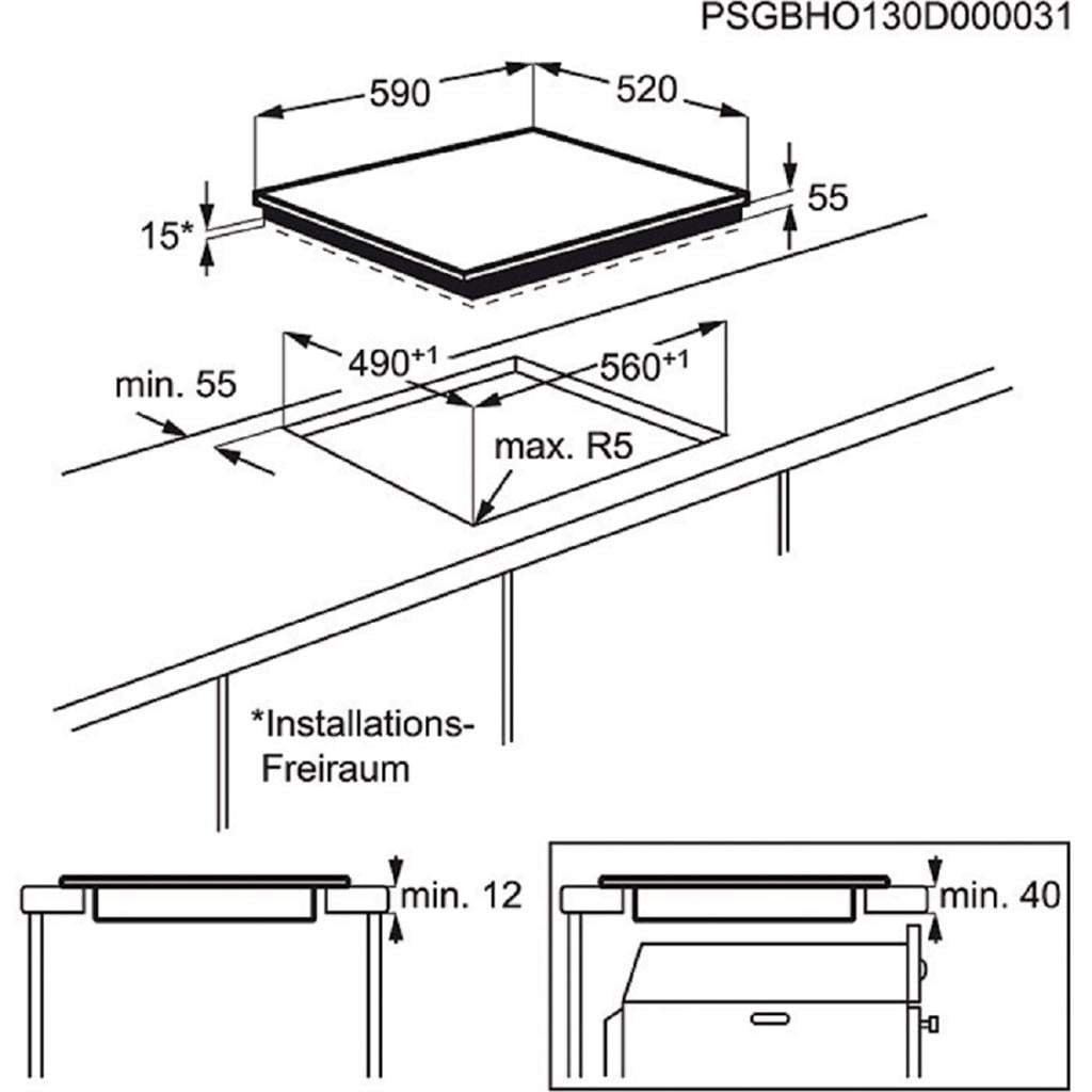 Bản vẽ kĩ thuật của sản phẩm AEG HK653320FB