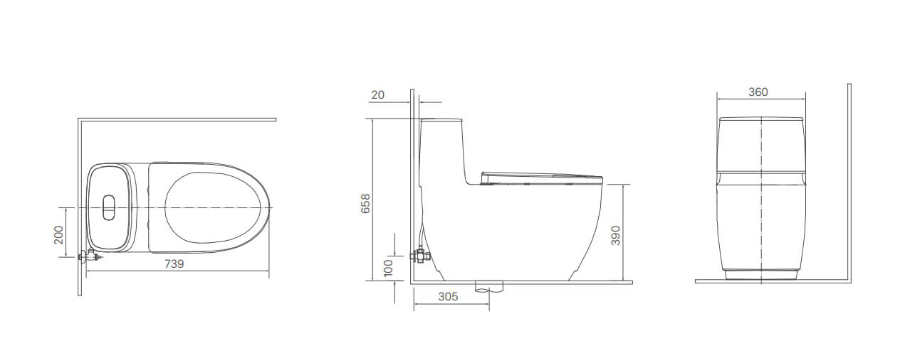 Bồn cầu 1 khối INAX AC-1052VN - Nắp êm - Ảnh 2