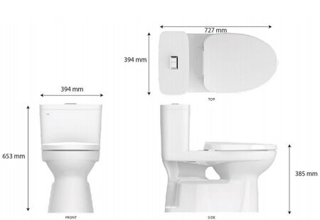 Bồn cầu 1 khối INAX AC-969VN/BW1 men Aquaceramic - Ảnh 2