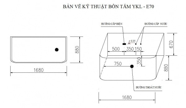 Bồn tắm massage màu Govern YKL-E70