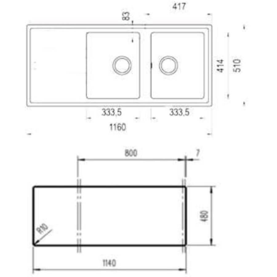 Chậu Đá TEKA STONE 80 B-TG 2B 1D (Black) - Ảnh 3