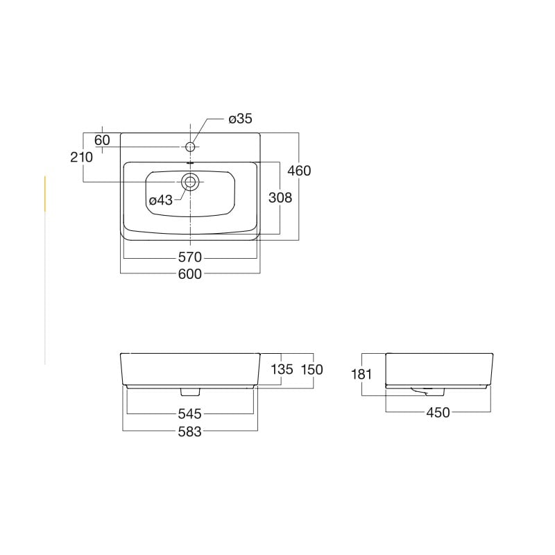 Bản vẽ kỹ thuật chậu Lavabo American standard VF-0620 (WP-F520)