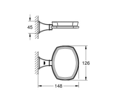 Bản vẽ kĩ thuật của Kệ đựng xà phòng Grohe 40628IG0