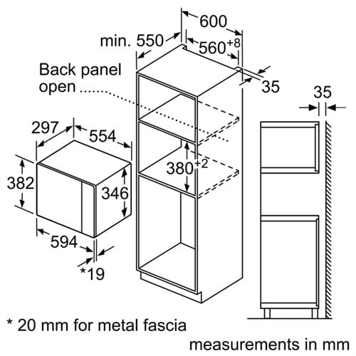 Bản vẽ kĩ thuật Lò vi sóng Bosch BFL523MS0B