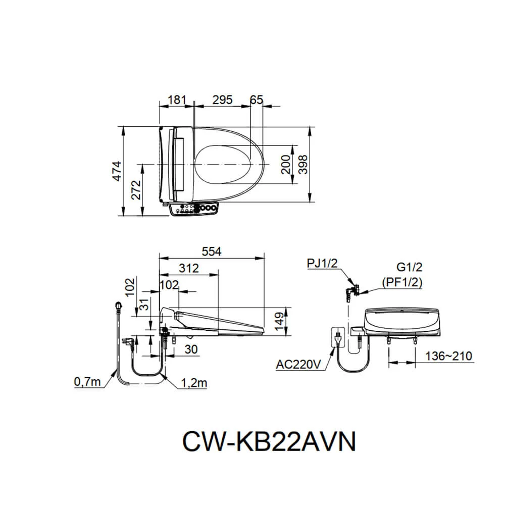 Nắp rửa điện tử TOTO WASHLET TCF4731A