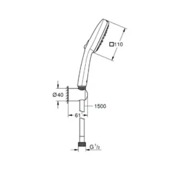 Bộ tay sen gắn tường GROHE Tempesta Cube 110 27588003 - Ảnh 3