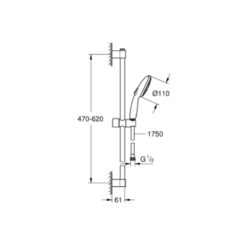 Bộ tay sen thanh trượt GROHE Tempesta 110 27598003 - Ảnh 3