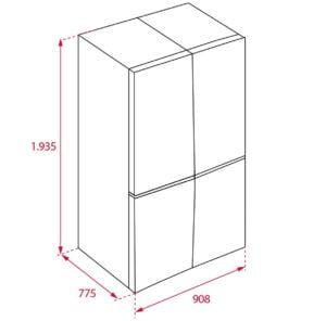 Bản vẽ kĩ thuật Tủ Lạnh TEKA RMF 77920 EU SS