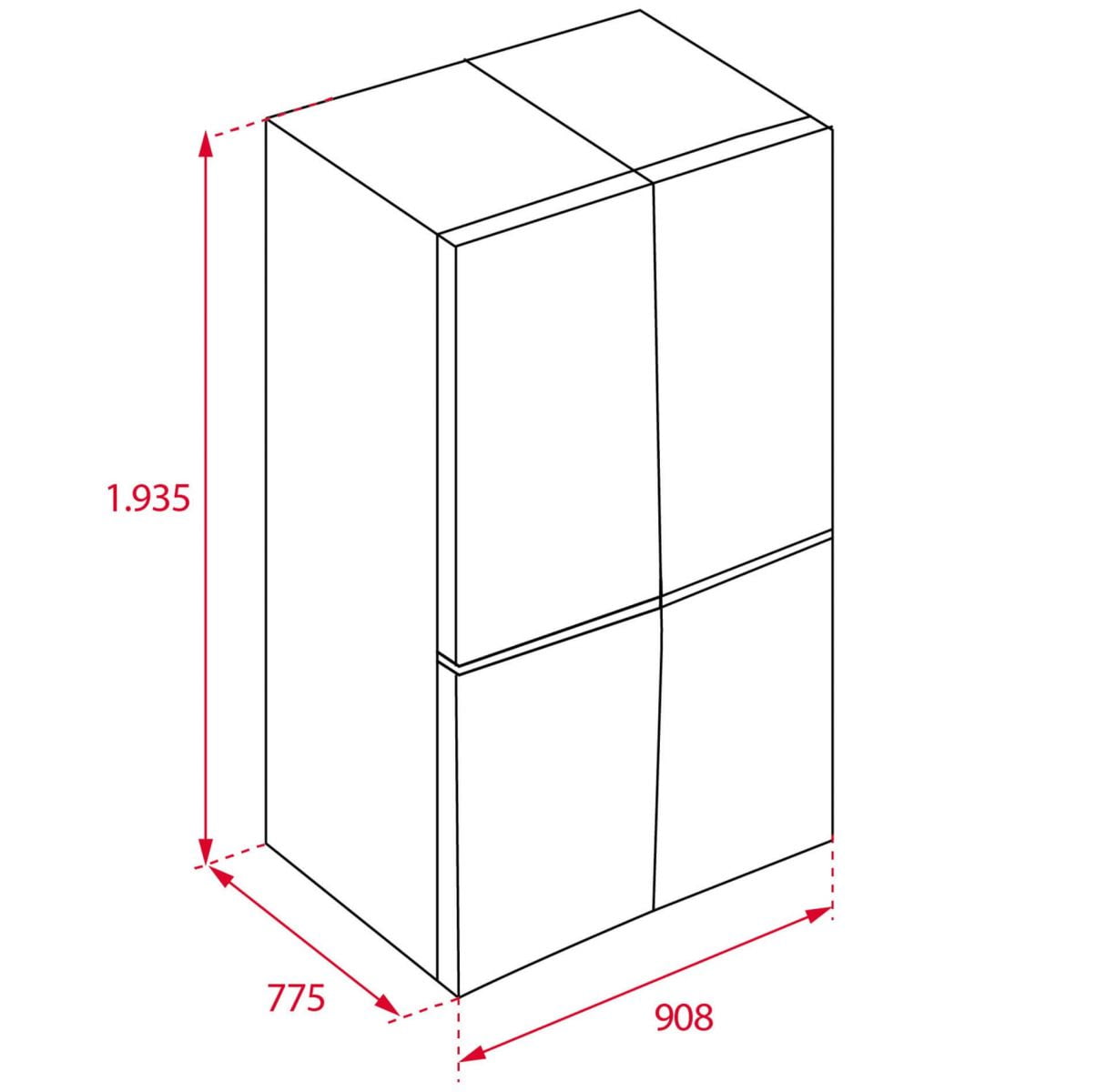 Bản vẽ kĩ thuật Tủ Lạnh TEKA RMF 77920 EU SS