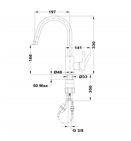 Vòi rửa bát TEKA Sink faucet pull out MTP 938 - Ảnh 2