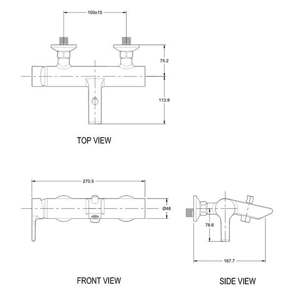 Bản vẽ kỹ thuật bộ sen tắm American Standard WF-3911