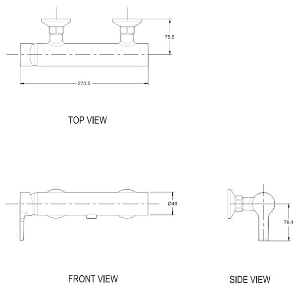 Bản vẽ kỹ thuật bộ sen tắm American Standard WF-3912