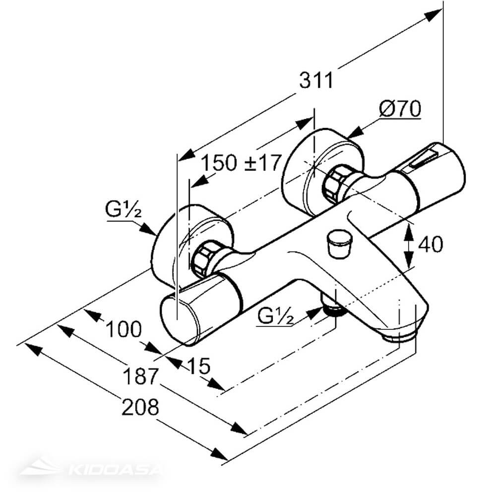 Bộ trộn sen tắm nhiệt độ Kludi Zenta 351010538 - Ảnh 2
