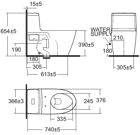 Bồn cầu 1 khối AMERICAN STANDARD CL20075-6DACTCB 7 Bản vẽ kỹ thuật bồn cầu american standard 2007-WT