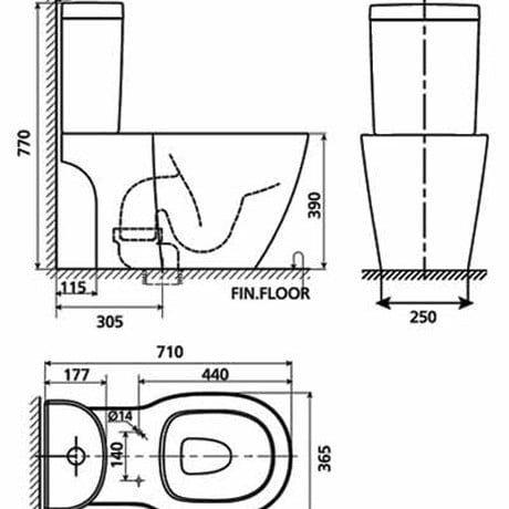 Bản vẽ kỹ thuật bồn cầu american standard 2705-WT