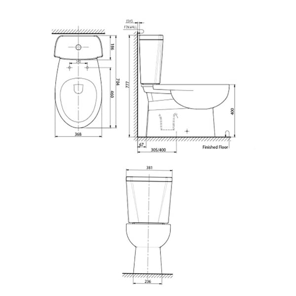 Bản vẽ kỹ thuật bồn cầu american standard VF-2797