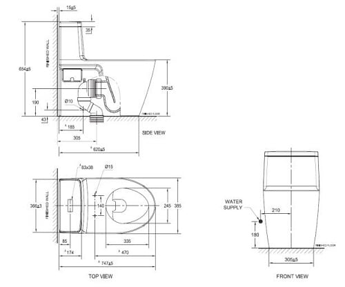 Bồn cầu Grohe 115609 - 1 khối, đặt sàn - Ảnh 3