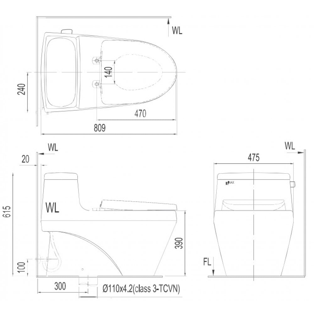 Bồn cầu nắp điện tử INAX AC-1035+CW-KB22AVN - Ảnh 2