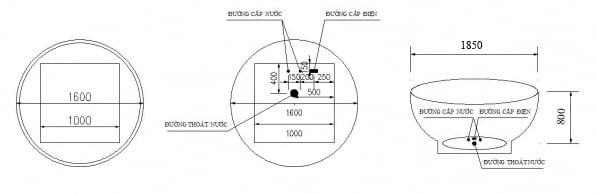 Bản vẽ kỹ thuật bồn tắm Govern JS 8185