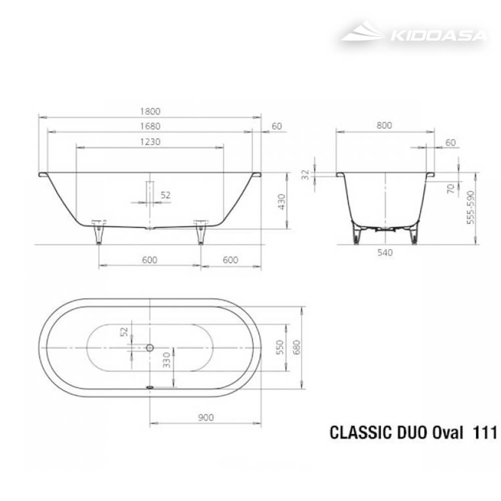 Bồn tắm đảo KALDEWEI Classic Duo Oval 111-KW - Ảnh 2