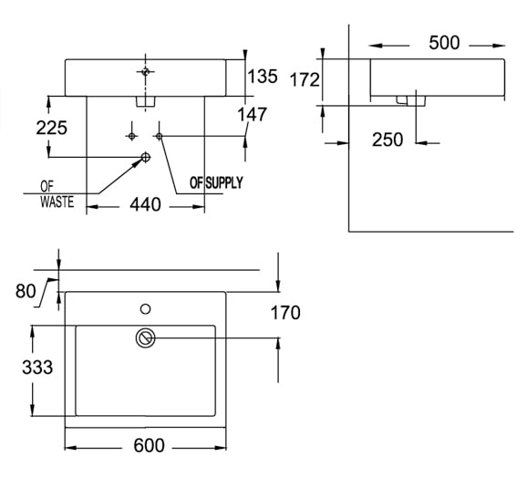 Bản vẽ kỹ thuật Chậu rửa mặt American Standard WP-F446