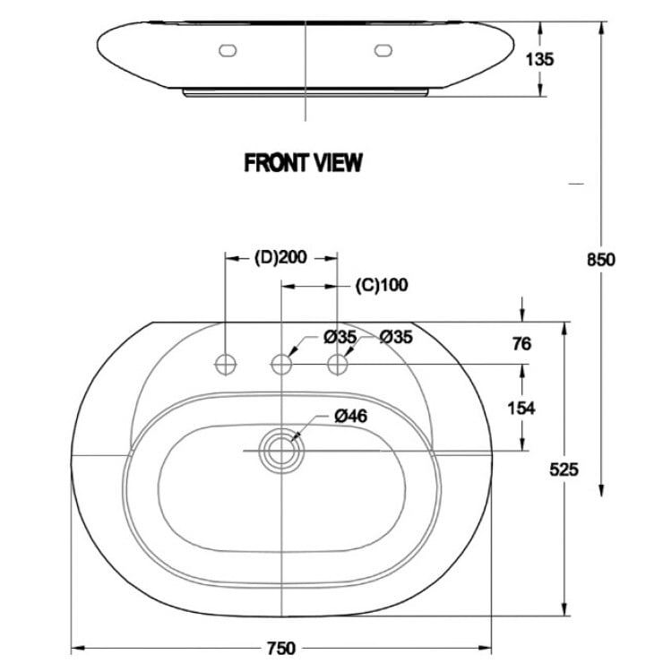 Chậu rửa mặt American Standard WP-F644 - Ảnh 2