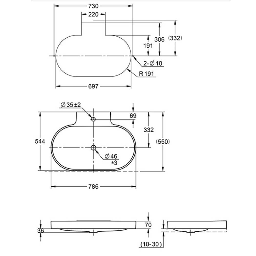 Chậu lavabo đặt bàn Grohe Eurocosmo 39070001 - Ảnh 3