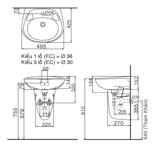 ban ve ky thuat chau rua mat inax l 284v