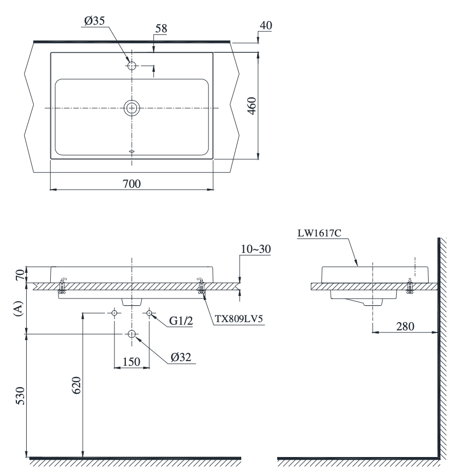 Chậu rửa mặt TOTO LW1617C - Ảnh 2