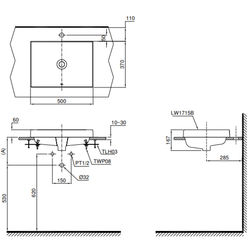 Chậu rửa mặt TOTO L1715#W - Ảnh 2
