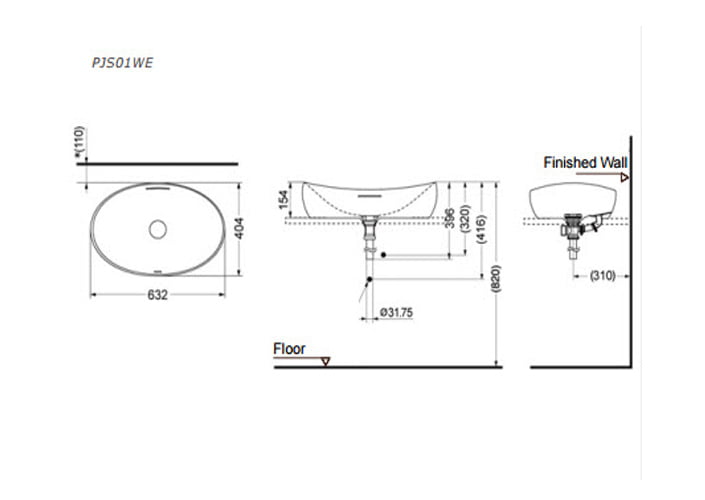Chậu rửa mặt TOTO PJS01WE#GW - Ảnh 2